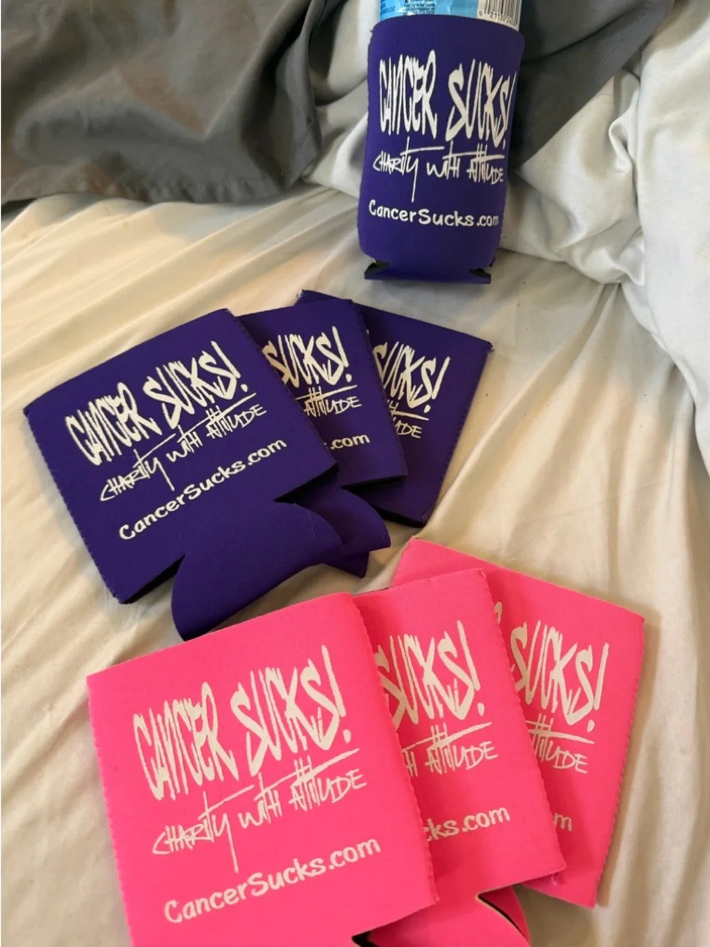 All 7 for $35 Cancer Sucks! Can and Bottle Cooler Koozies